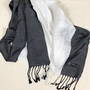 Black & White Wide Pashmina Scarf